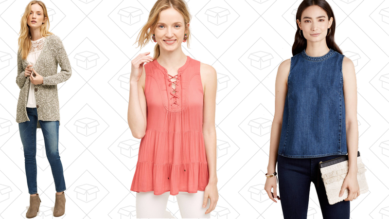 Mori Cardigan, $78 | Anafa Tiered Tank, $54 | Denim Swing Tank, $70